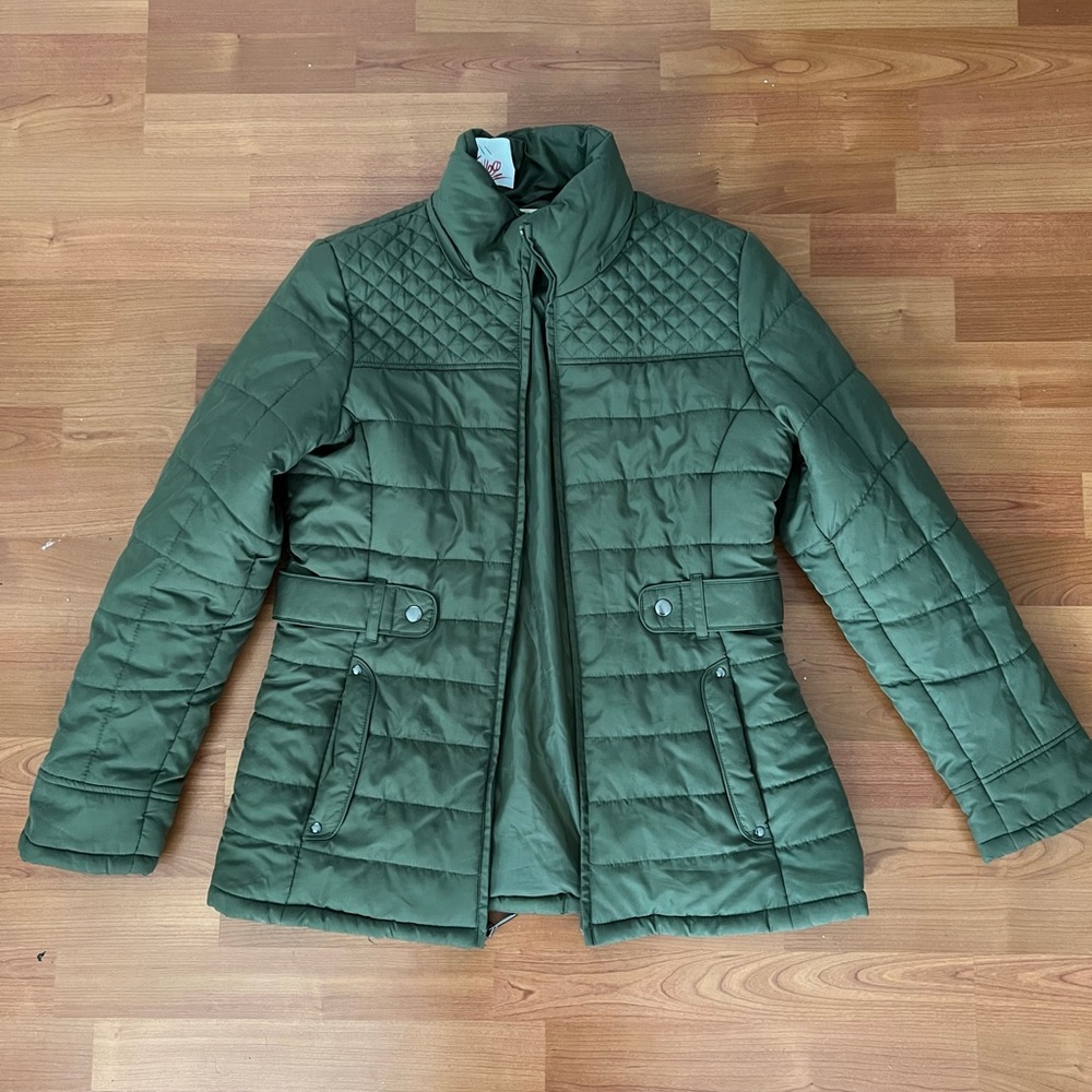 Faded Glory Winter Quilted Zip Puffer Jacket - Size Medium